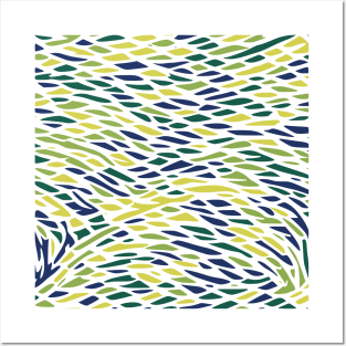 Leaf Pattern Green Gradation Abstract Art Posters and Art